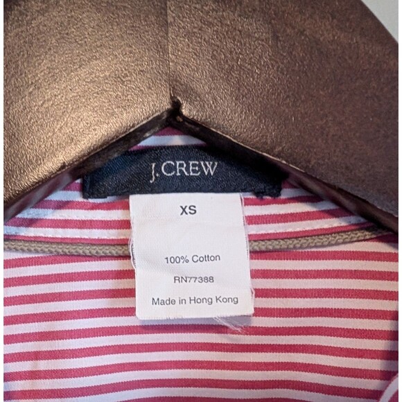 J.Crew Size XS Vintage Top Womens Red Stripe Shirt Button Up Long Sleeve VTG - Picture 2 of 5